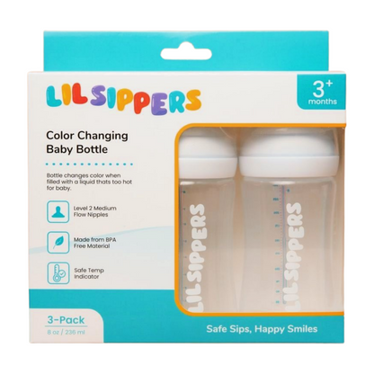 Lil Sippers Color Changing Baby Bottle- 3 Pack 8 oz.